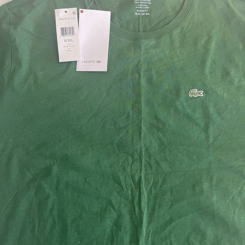 Lacoste men’s 100% Pima cotton short sleeve T-shirt